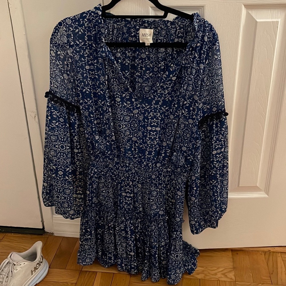 Misa blue ruffle dress